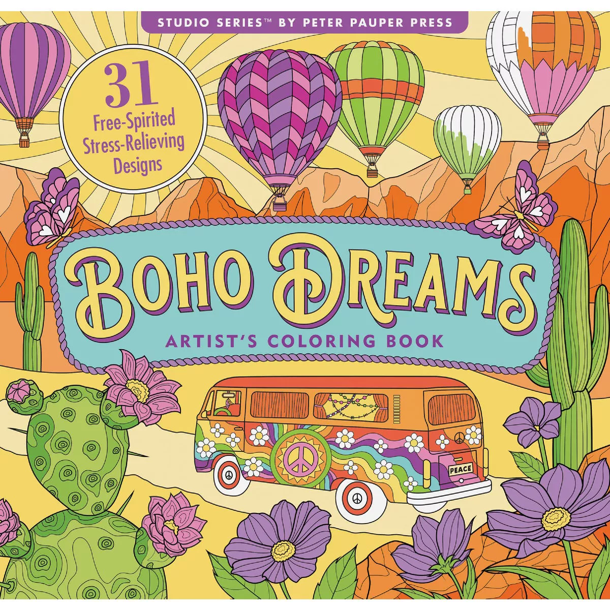 Peter Pauper Boho Dreams Adult Coloring Book-