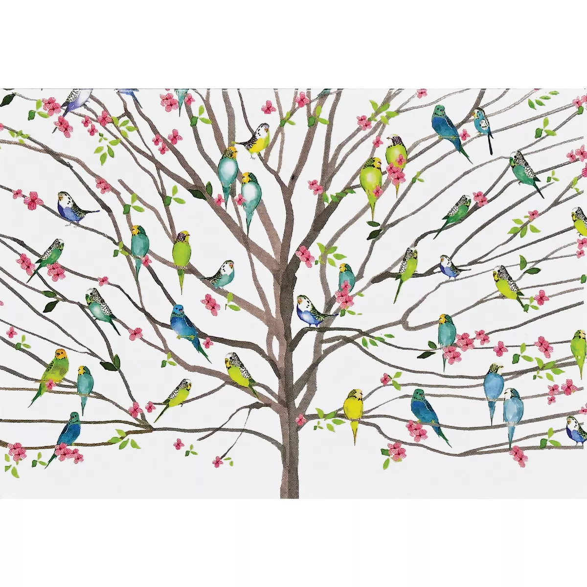 Peter Pauper Tree of Budgies Note Cards