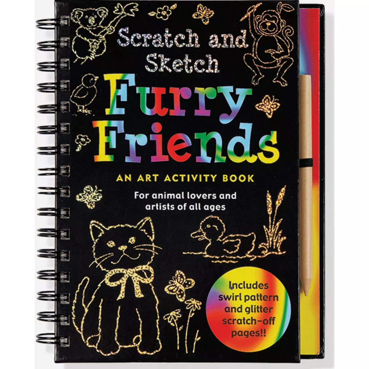 Peter Pauper Furry Friends Scratch and Sketch Activity Book