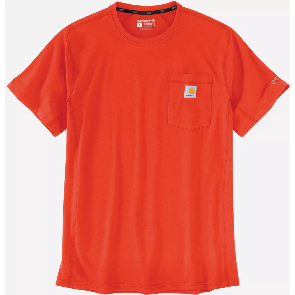Carhartt Force Men's Large Regular Cherry Tomato Midweight Short Sleeve Pocket T-Shirt, Relaxed Fit