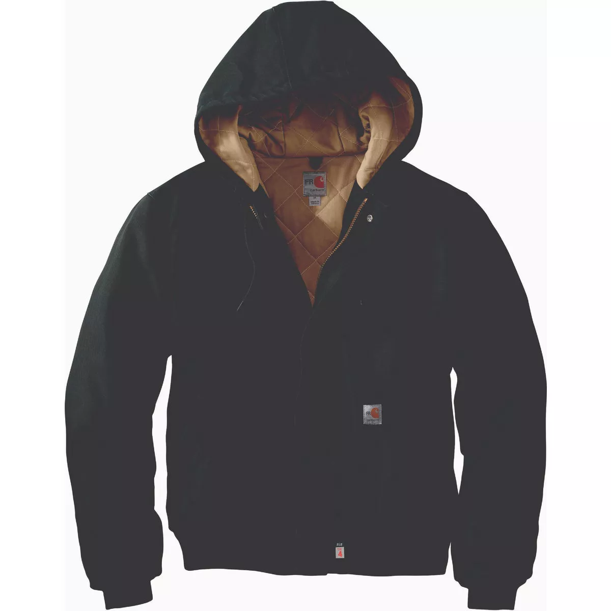 Carhartt Men's Small Regular Black Flame-Resistant Duck Active Quilt-Lined Jacket-