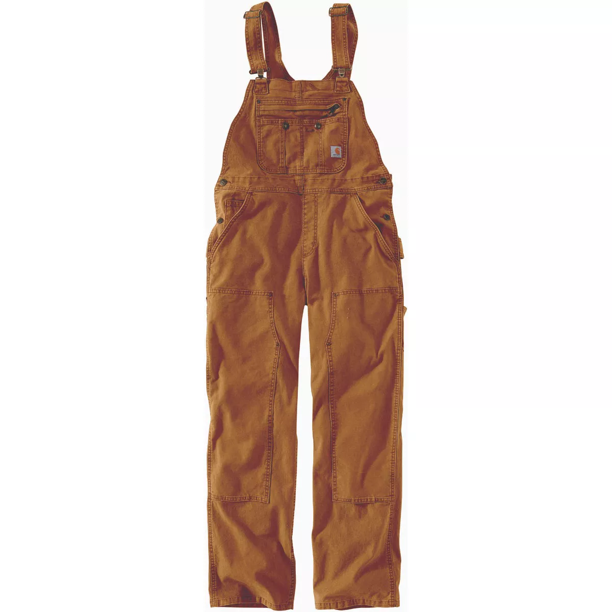 Carhartt Rugged Flex Women's 2X Regular Brown Canvas Bib Overalls, Loose Fit