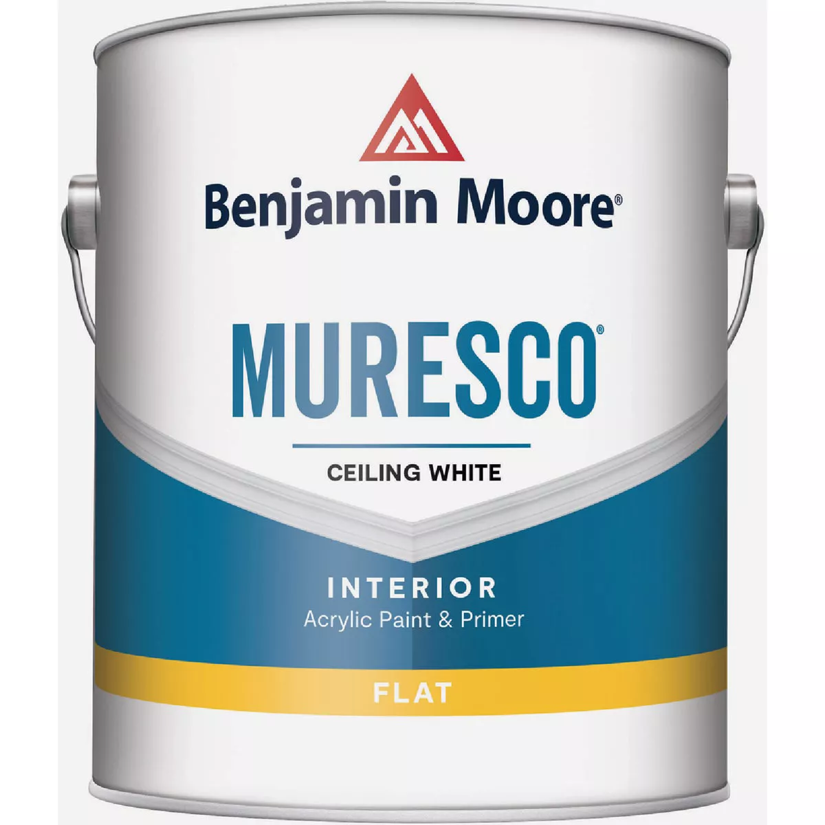 Benjamin Moore Muresco Acrylic Latex Flat Ceiling Paint, Classic Ceiling White, 1 Gal.