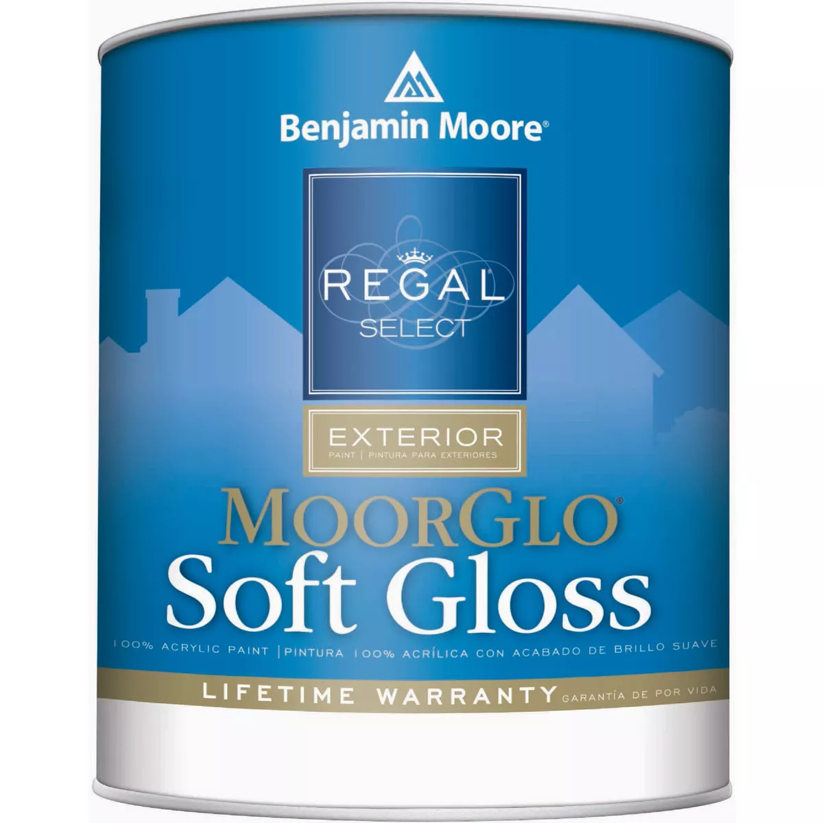 Benjamin Moore Regal Select Moorglo Acrylic Latex Soft Gloss Exterior House Paint, White, 1 Qt.