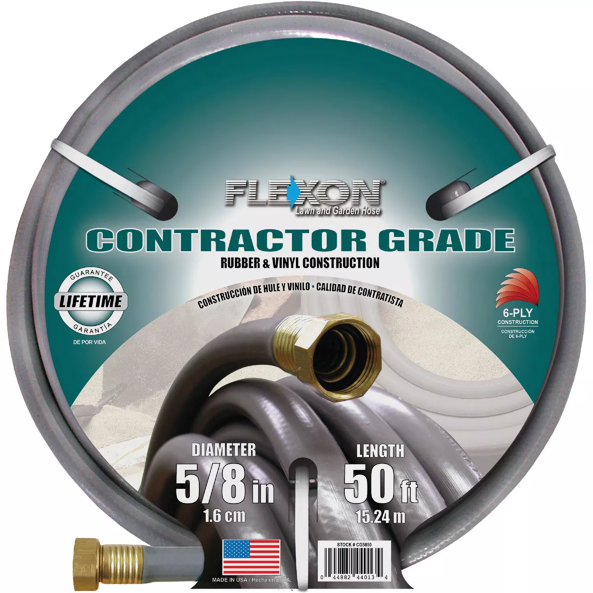Flexon 5/8 In. Dia. x 50 Ft. L. Contractor Grade Garden Hose