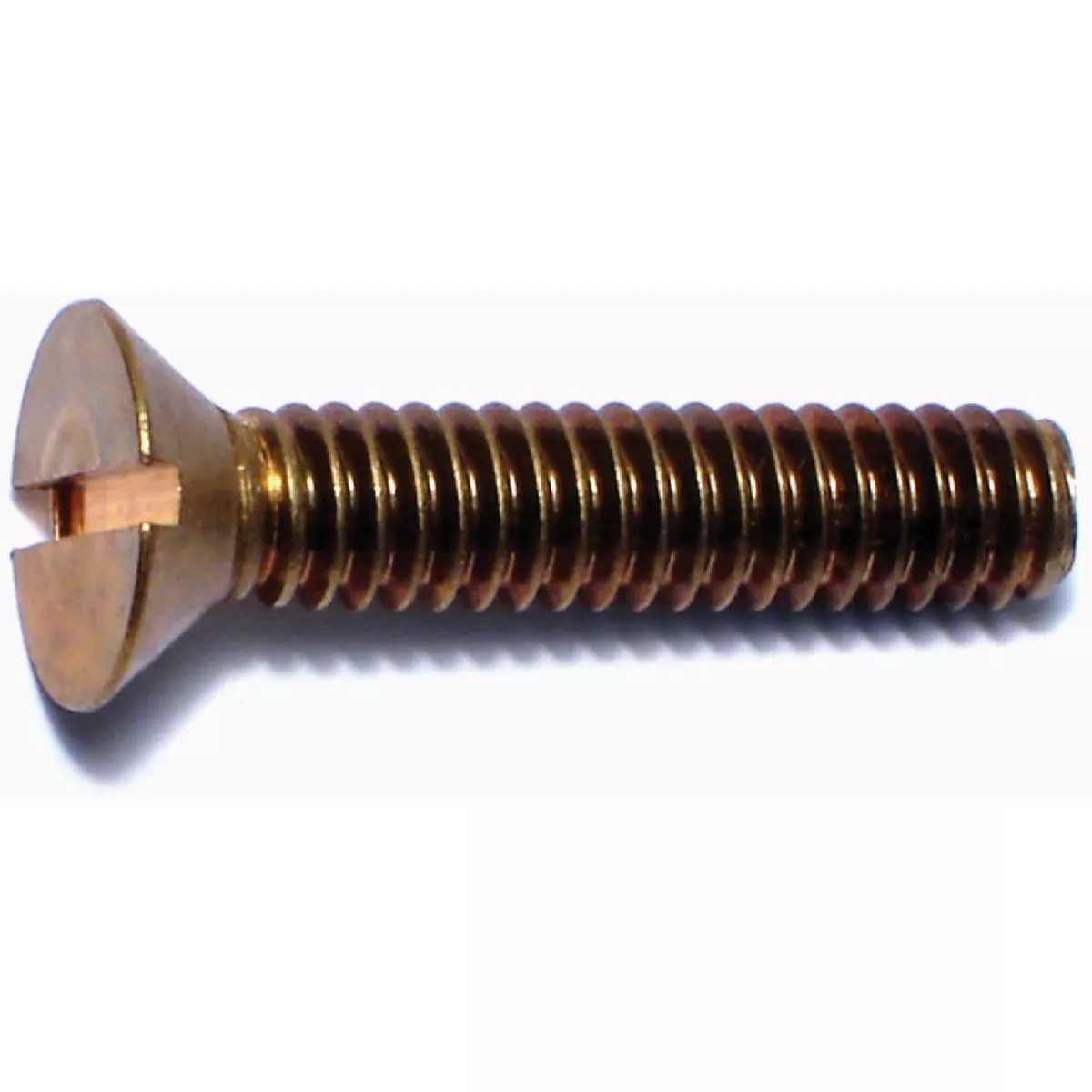 Midwest Fastener 1/4 In.-20 x 3 In. Brass Coarse Thread Slotted Flat Head Machine Screws (10 Ct.)