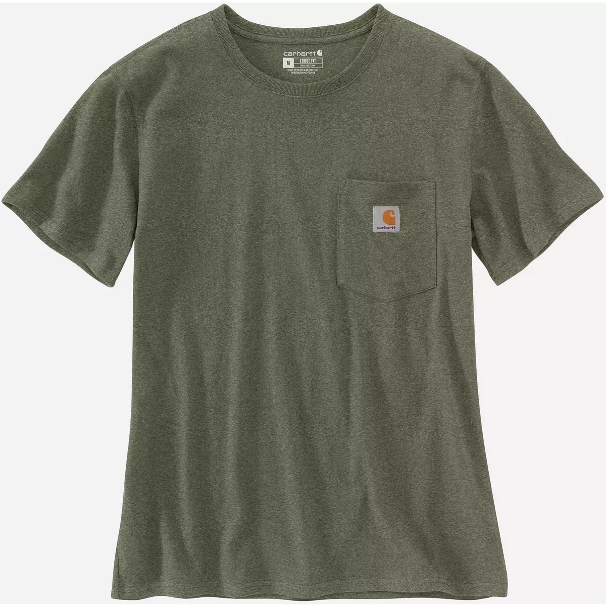 Carhartt Women's Small Regular Basil Heather Heavyweight Short Sleeve Pocket T-Shirt, Loose Fit