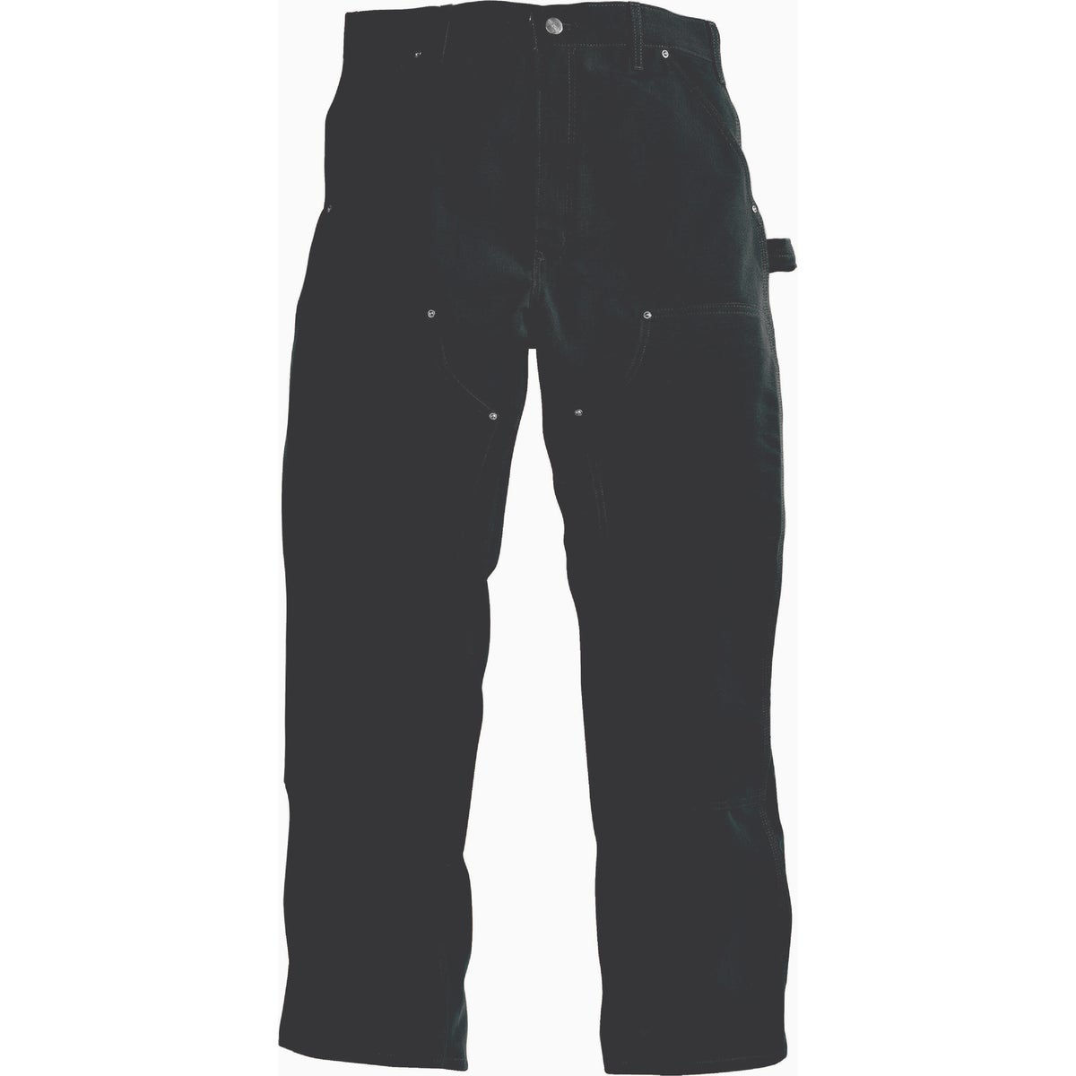 Carhartt Men's 33x32 Black Firm Duck Double-Front Utility Work Pants, Loose  Fit