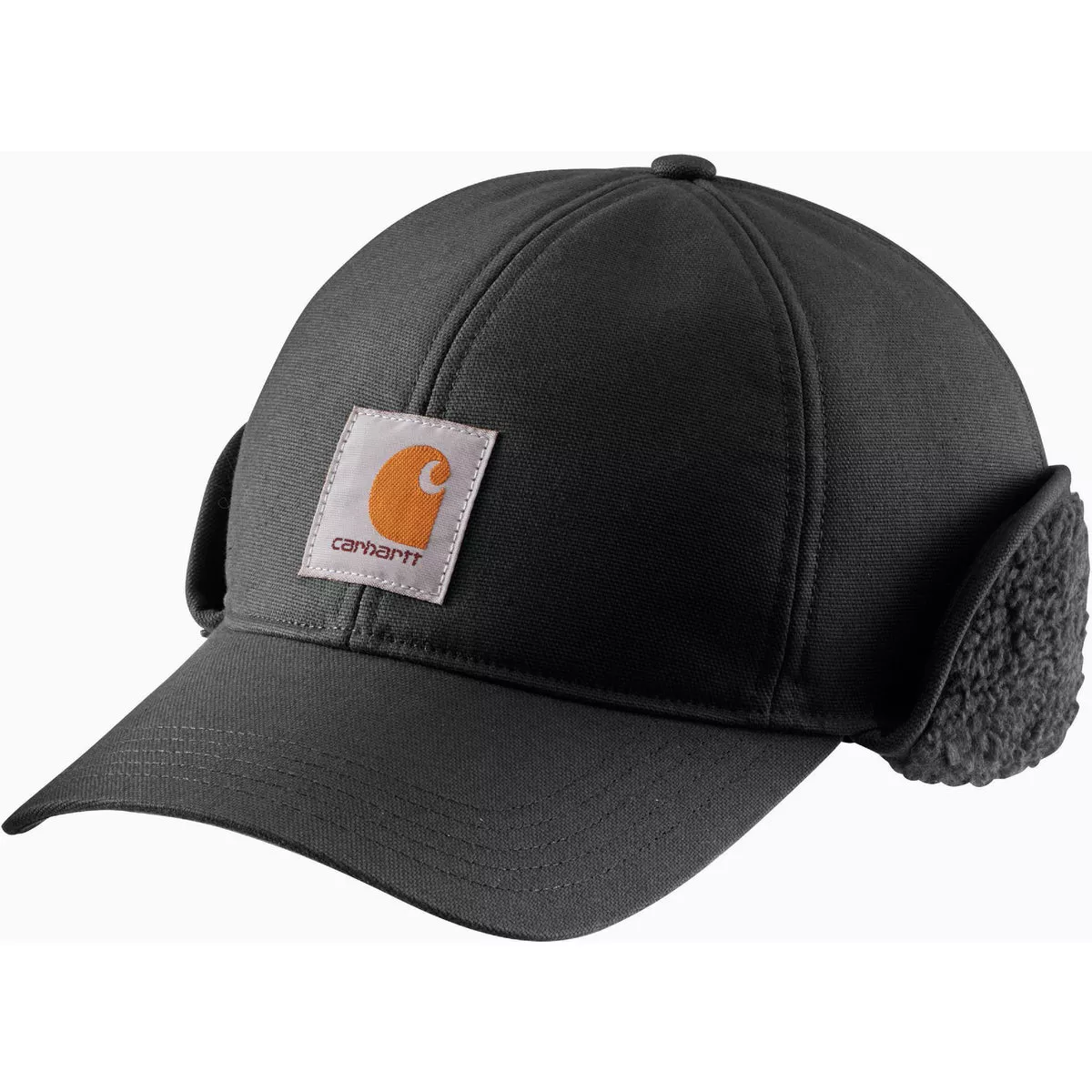 Carhartt Rain Defender Men's Black Canvas Earflap Cap, L/XL