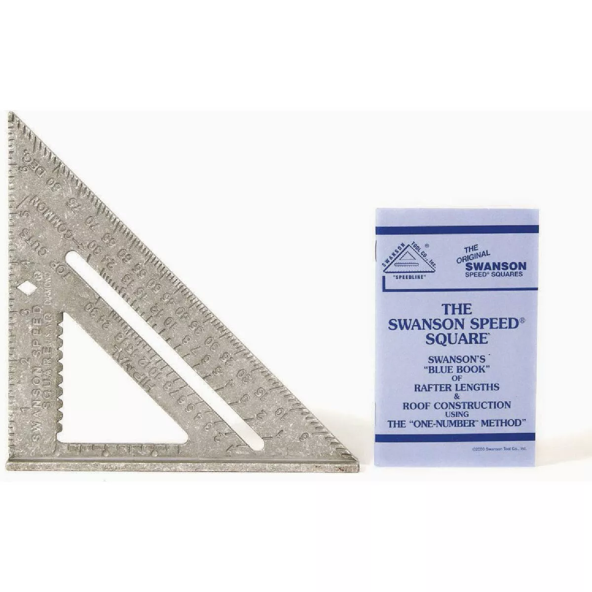 Swanson 7 In. Speed Square, Rafter / Carpenter Square Layout Tool with Blue Book