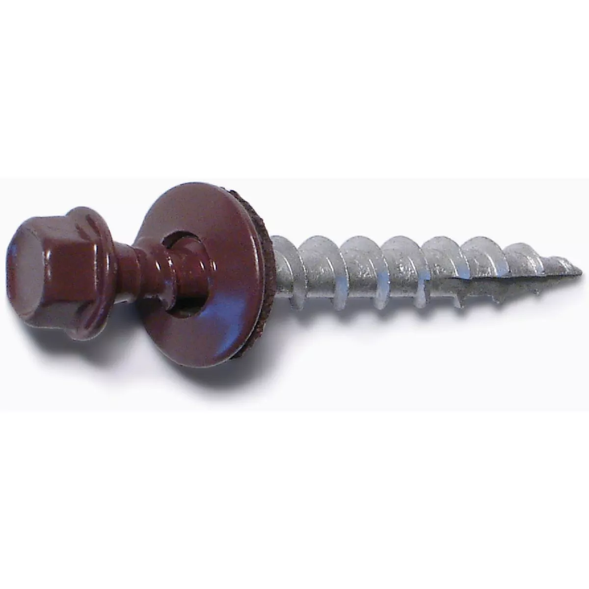 Midwest Fastener #10 x 1-1/2 In. Brown Painted Steel Hex Washer Head Pole Barn Self-Drilling Screws (430 Ct.)