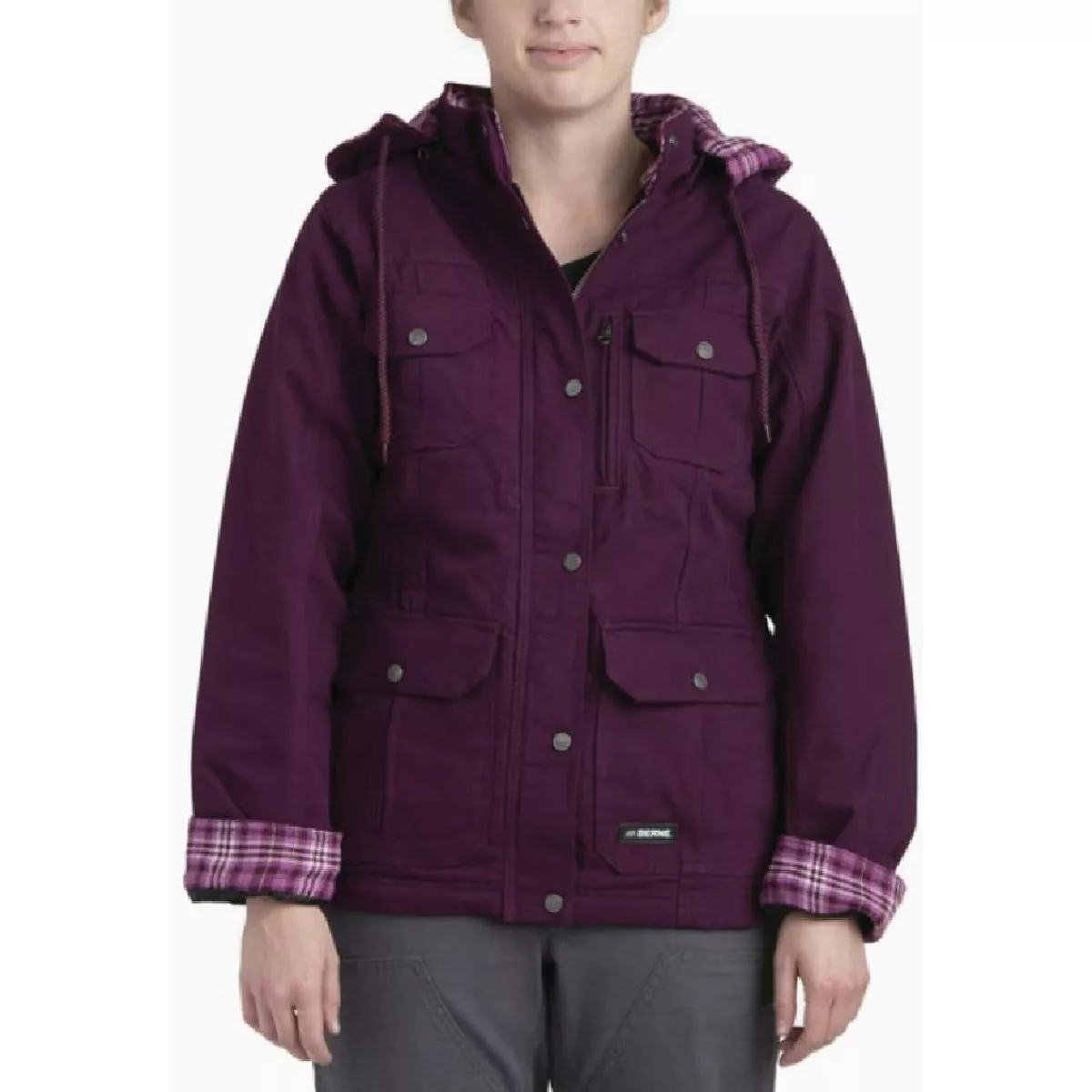 Berne Women's Medium Regular Plum Softstone Duck Barn Coat-