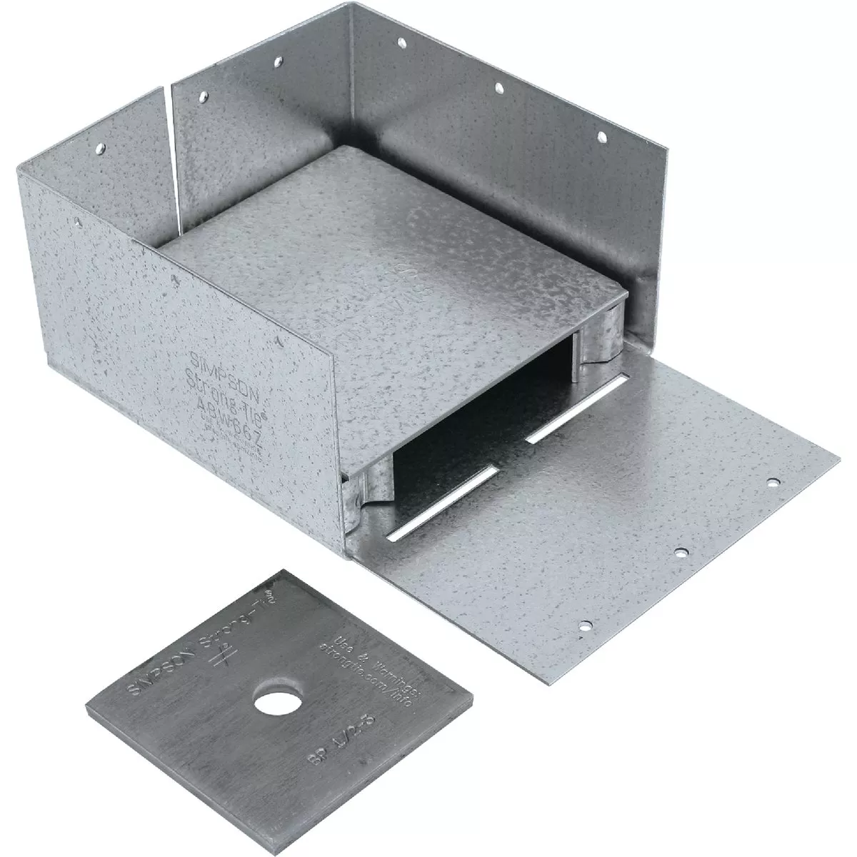 ABW ZMAX Galvanized Adjustable Standoff Post Base for 6x6