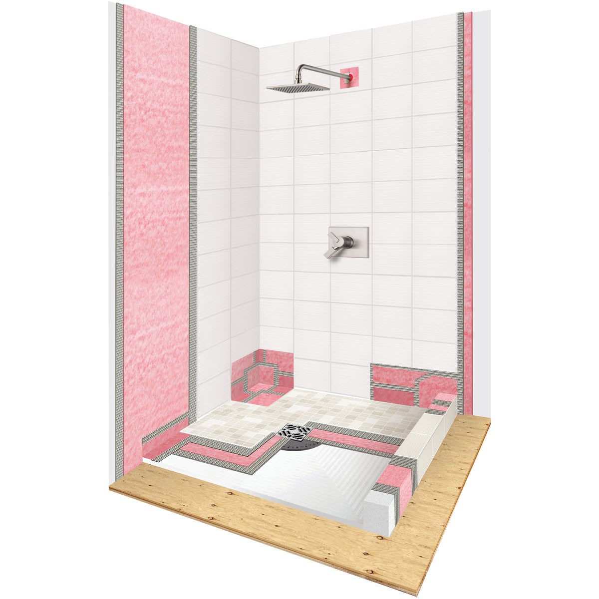 PROVA SHOWER System Kit 48 In. x 48 In. Center Drain with Curb Do it Best