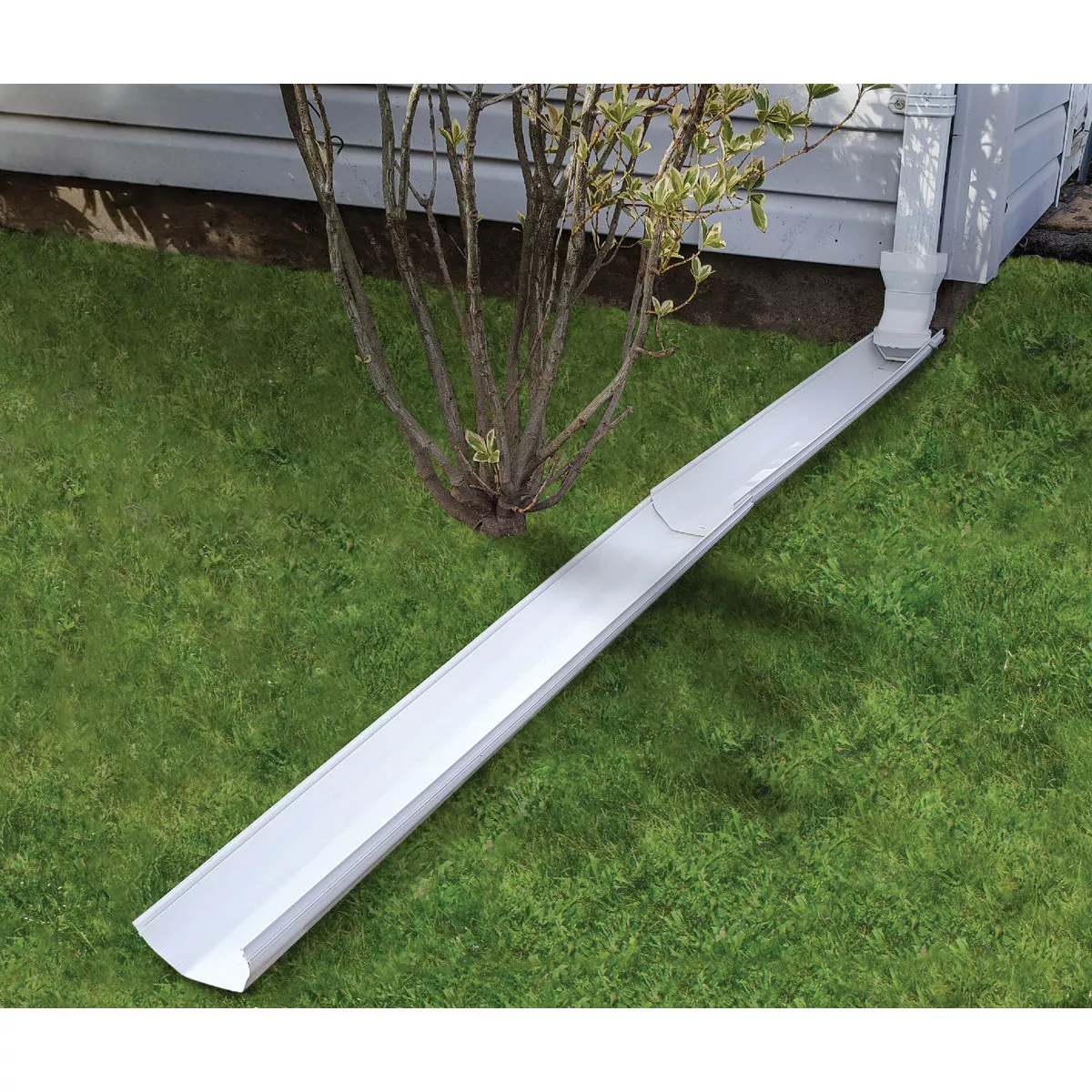 Frost King 6 Ft. White Tilt 'N Drain Adjustable Downspout Extender - photo 2