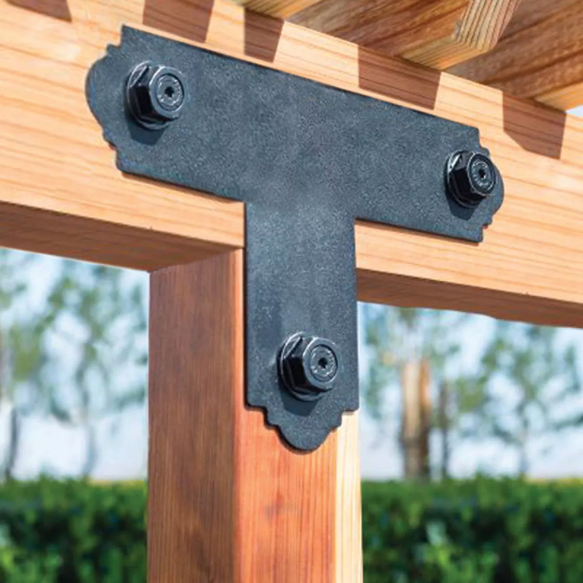 Simpson Strong-Tie Outdoor Accents 4 In. X 4 In. ZMAX Galvanized Steel Black T Strap Tie - photo 2
