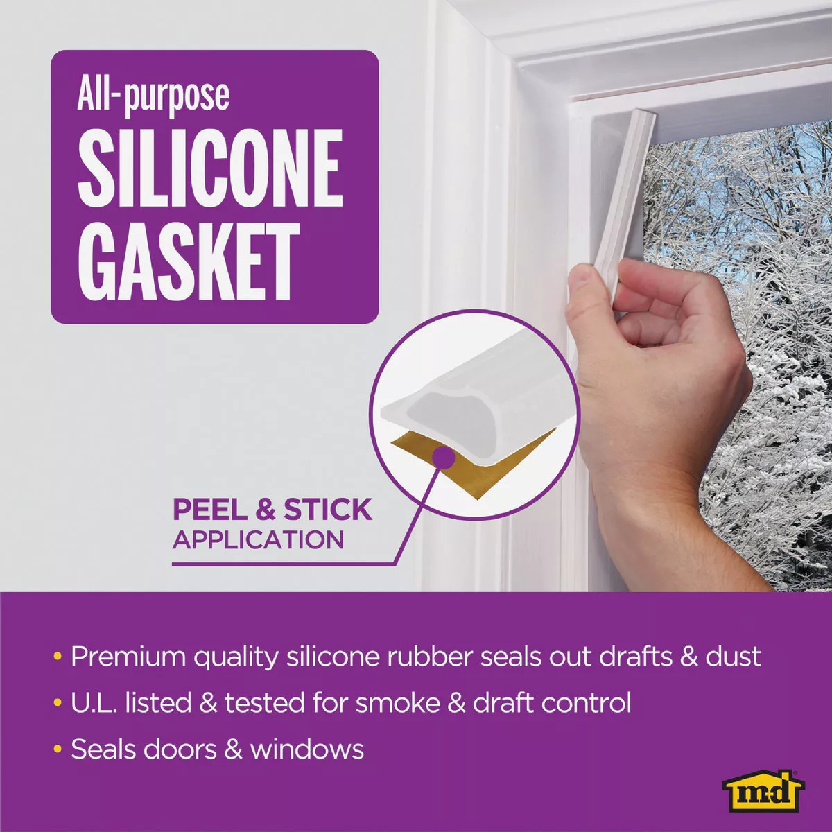 M-D Building Products 20 Ft. White Silicone Gasket Seal for Doors and Windows - photo 5