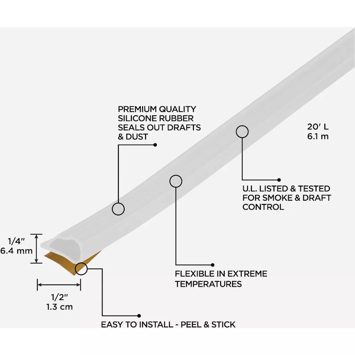 M-D Building Products 20 Ft. White Silicone Gasket Seal for Doors and Windows - photo 3