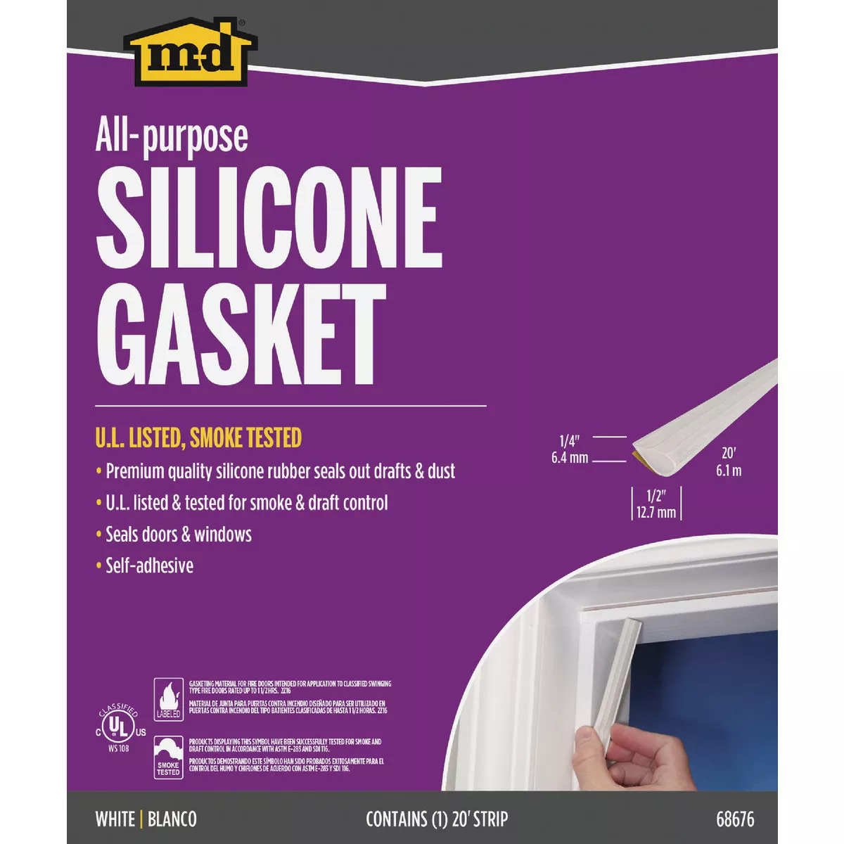 M-D Building Products 20 Ft. White Silicone Gasket Seal for Doors and Windows - photo 2