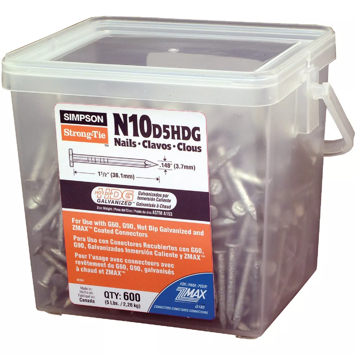 Simpson Strong-Tie 10d x 1-1/2 In. 9 ga Hot Dipped Galvanized Joist Nails (600 Ct., 5 Lb.)