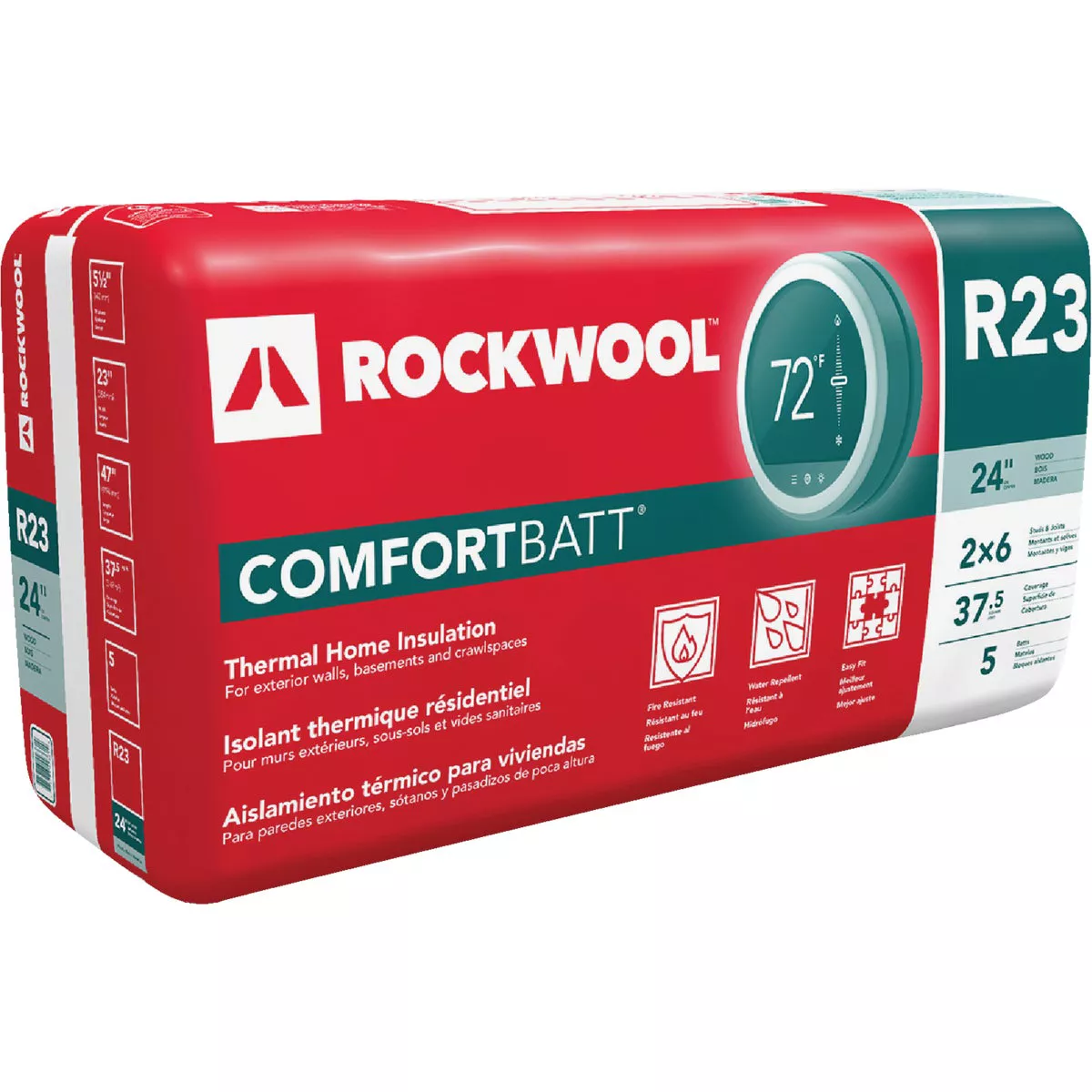 Rockwool Comfortbatt R-23 24 In. x 47 In. Stone Wool Insulation (5 
