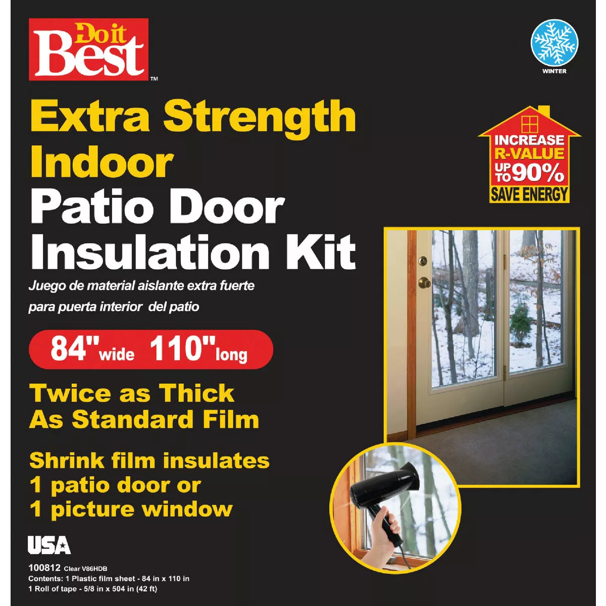 Do it Best 84 In. W. x 110 In. L. Extra Strength Indoor Patio Door