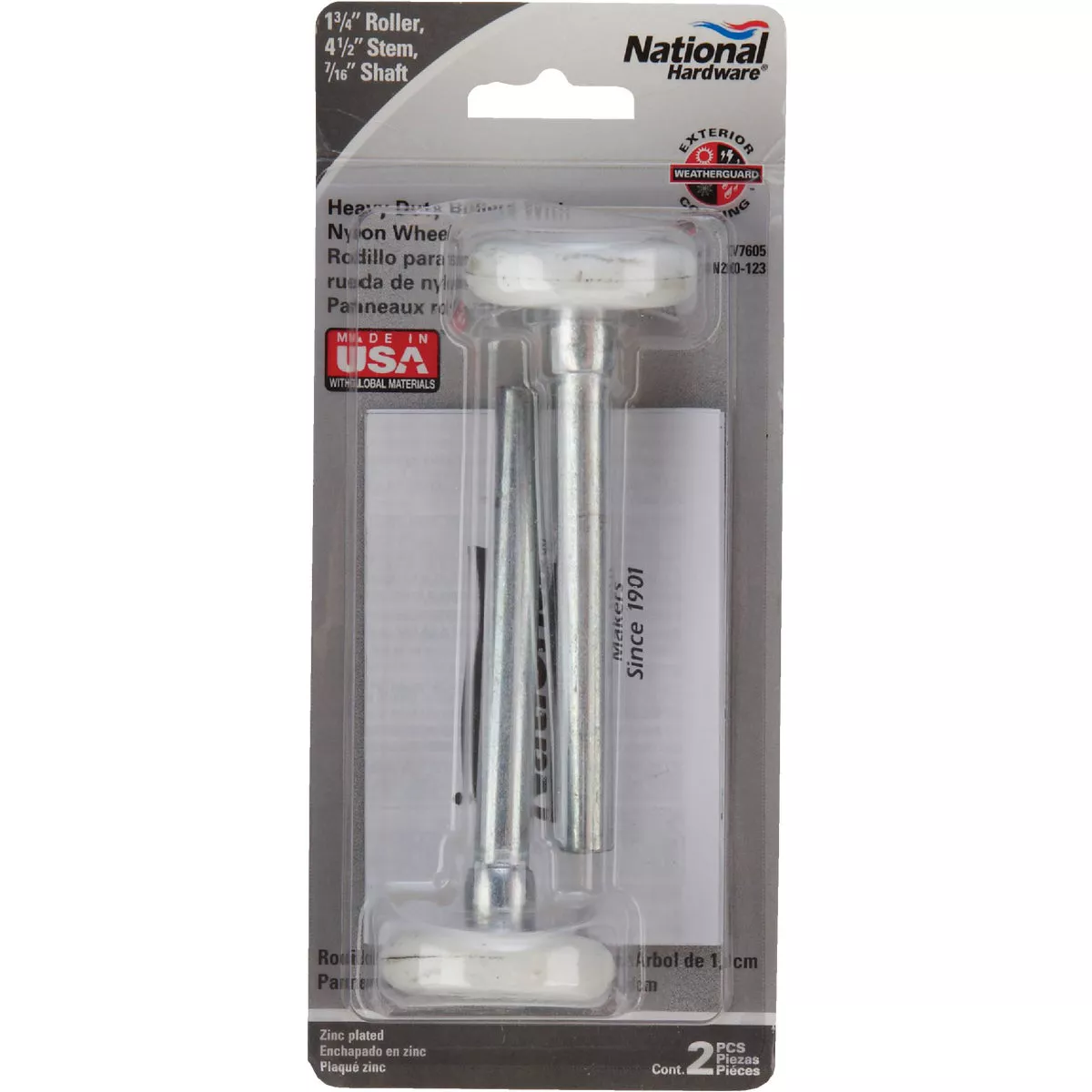 Prime-Line 1-7/8 In. Plastic & Steel Ball Bearing Convex Wheel Garage Door Roller - photo 2