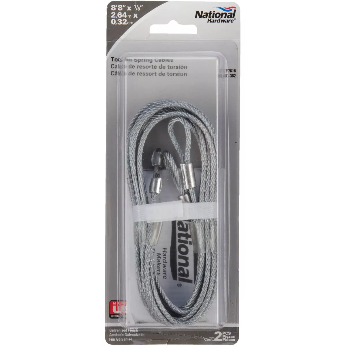 Prime-Line 1/8 In. Galvanized Carbon Steel Torsion Spring Cable - photo 2