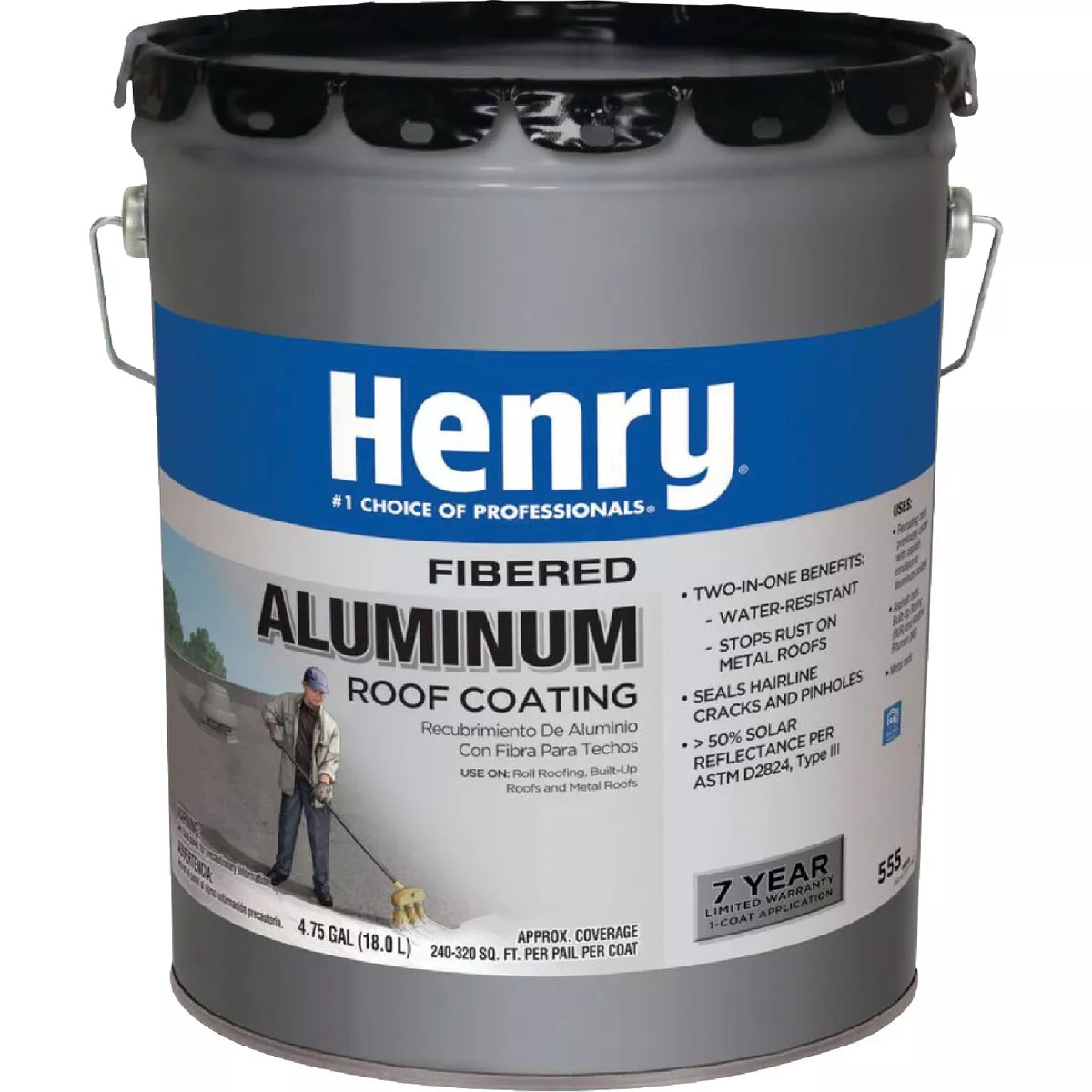 Henry 5 Gal. Fibered Aluminum Roof Coating
