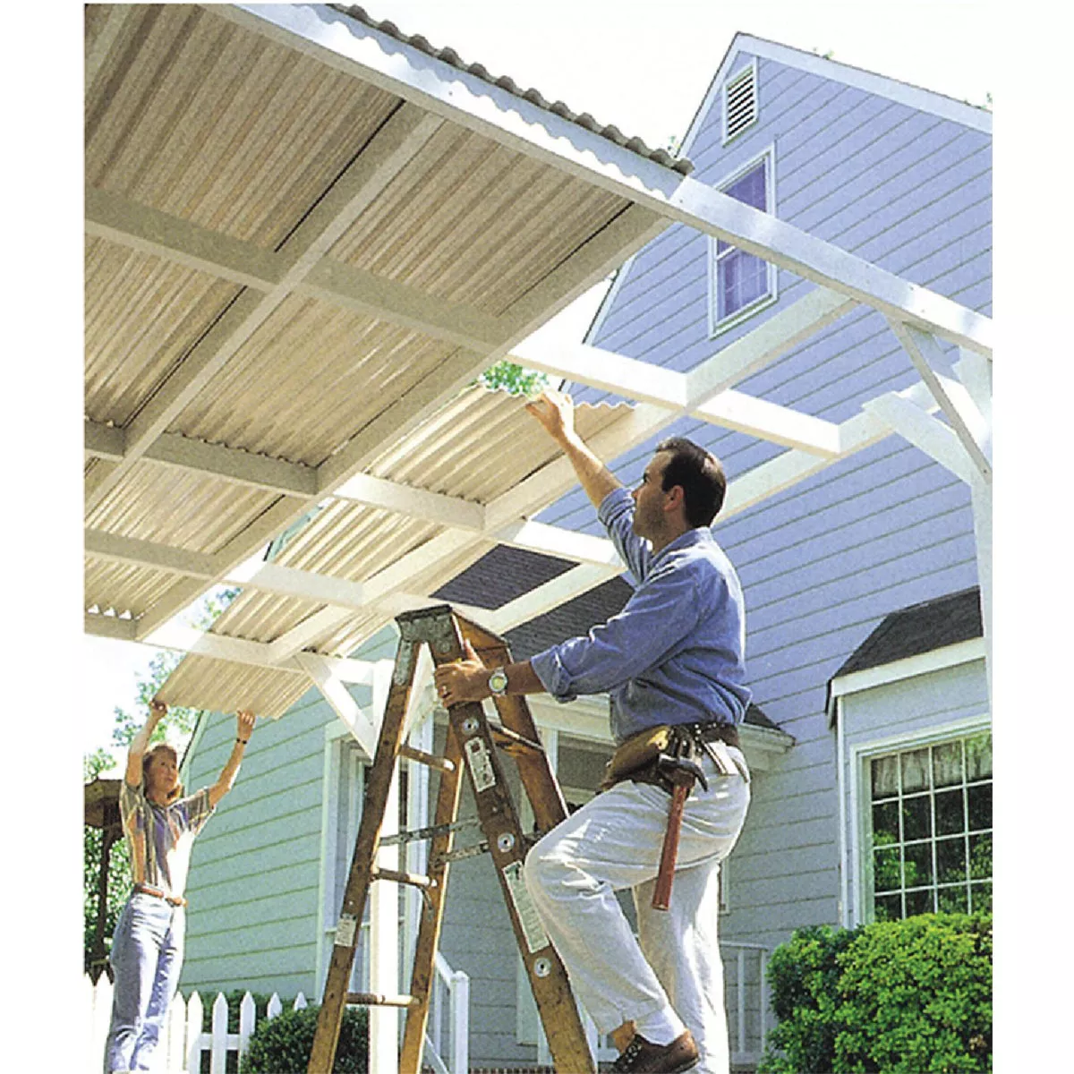 Tuftex Vinyl 26 In. x 8 Ft. Opaque Tan Square Wave Vinyl Corrugated Panels - photo 3