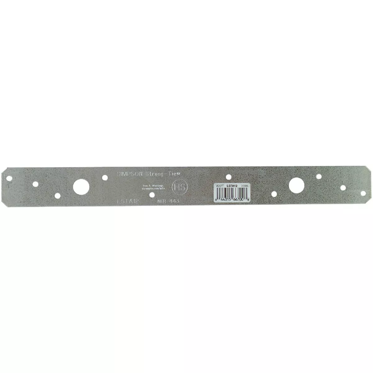 Simpson Strong-Tie 1-1/4 In. W x 12 In. L 20 ga Steel Strap Tie