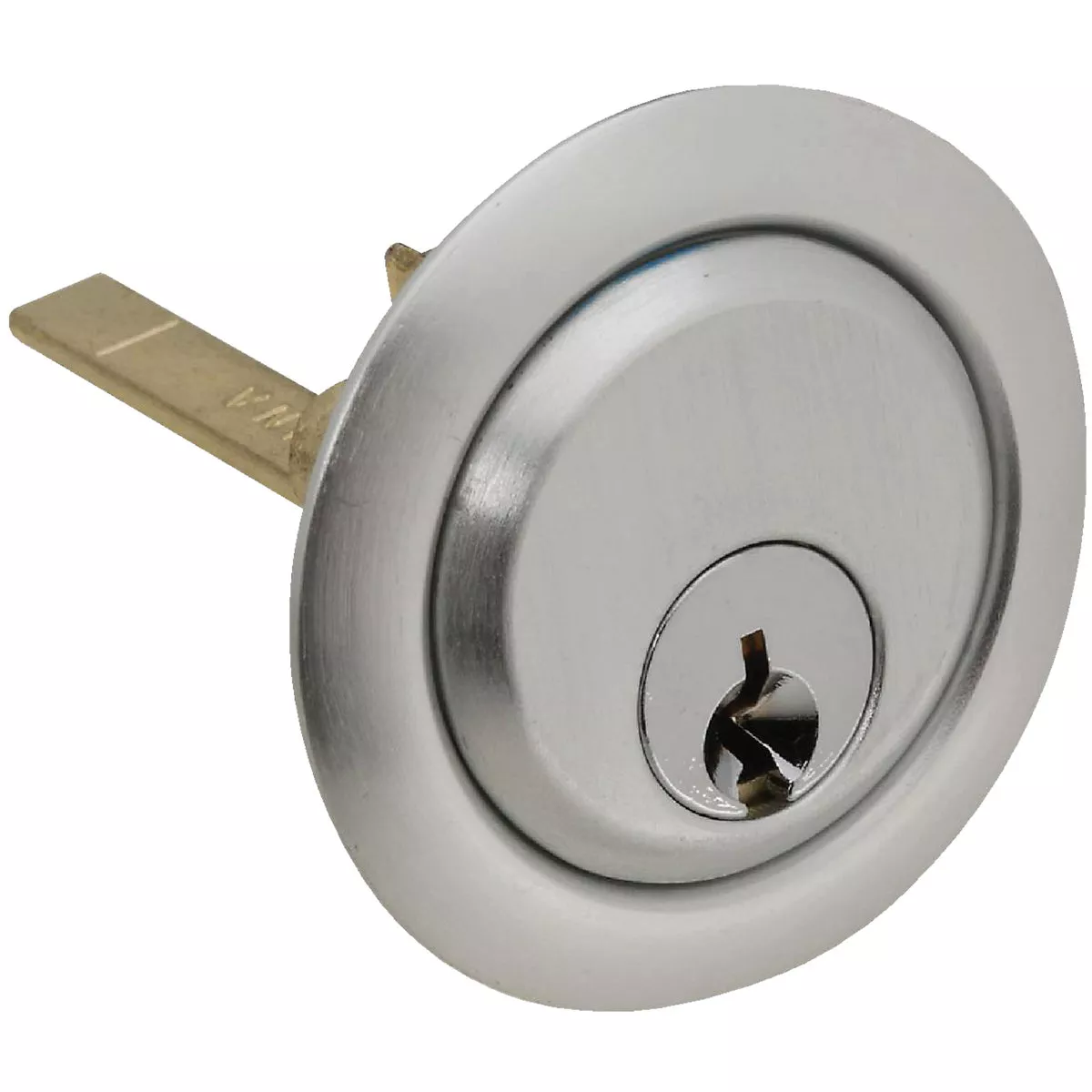 Prime-Line 5-Pin Brass Diecast Rim Cylinder Lock with Trim Ring