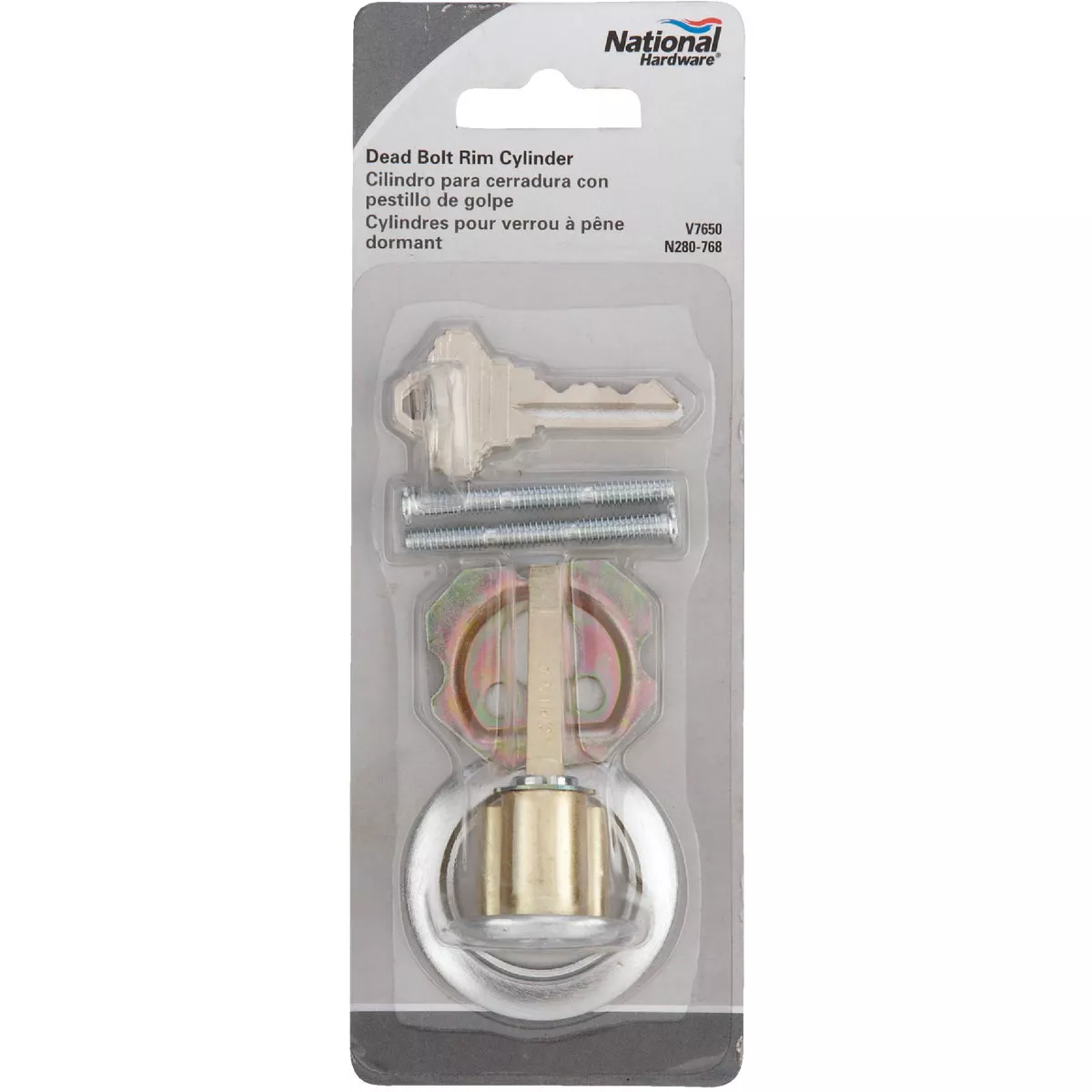 Prime-Line 5-Pin Brass Diecast Rim Cylinder Lock with Trim Ring - photo 2
