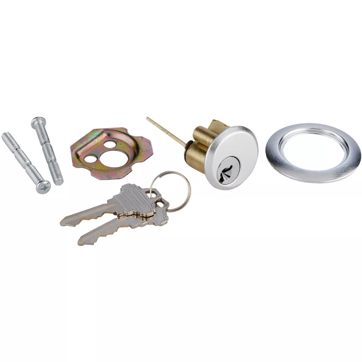 Prime-Line 5-Pin Brass Diecast Rim Cylinder Lock with Trim Ring - photo 3