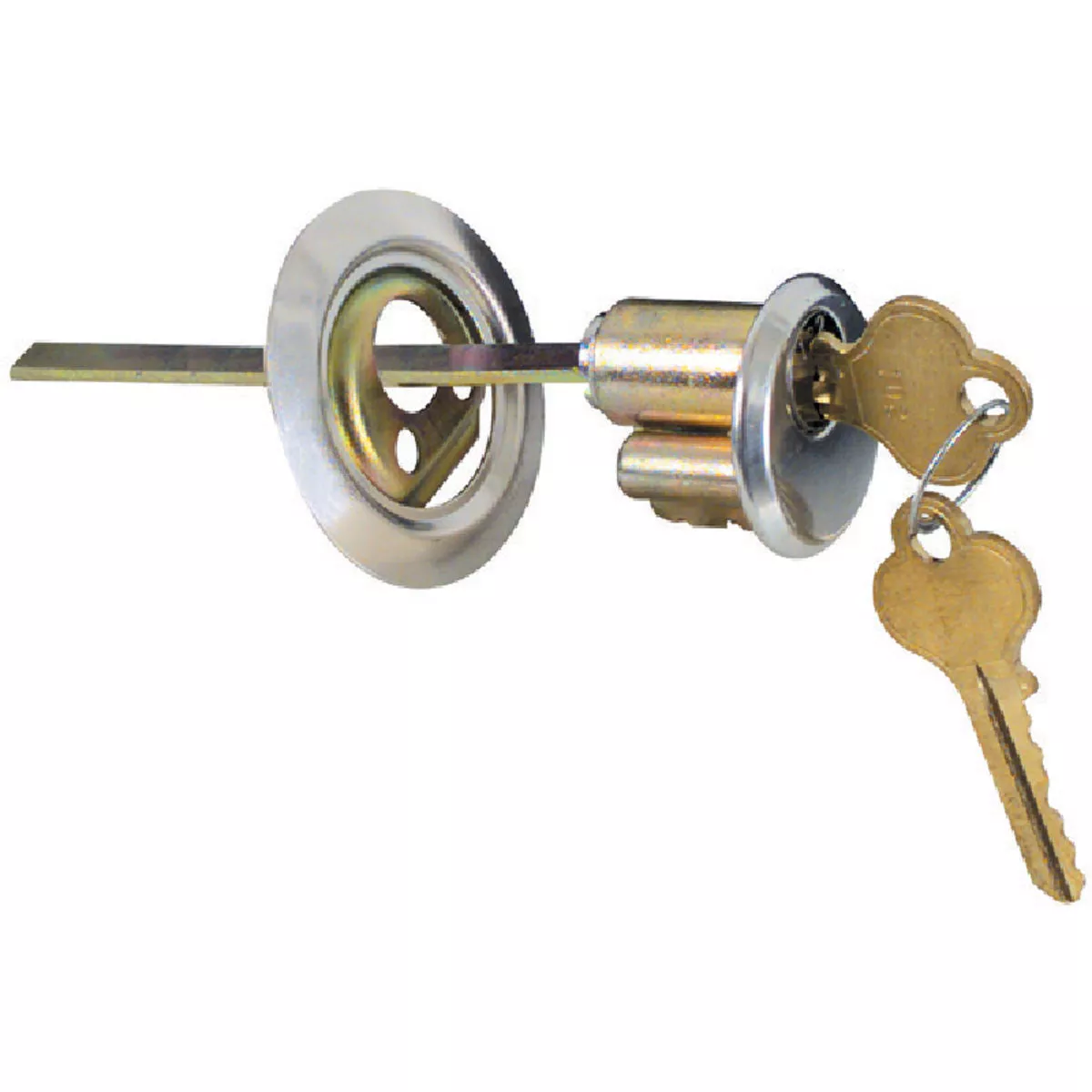 Prime-Line 5-Pin Brass Diecast Rim Cylinder Lock with Trim Ring - photo 4