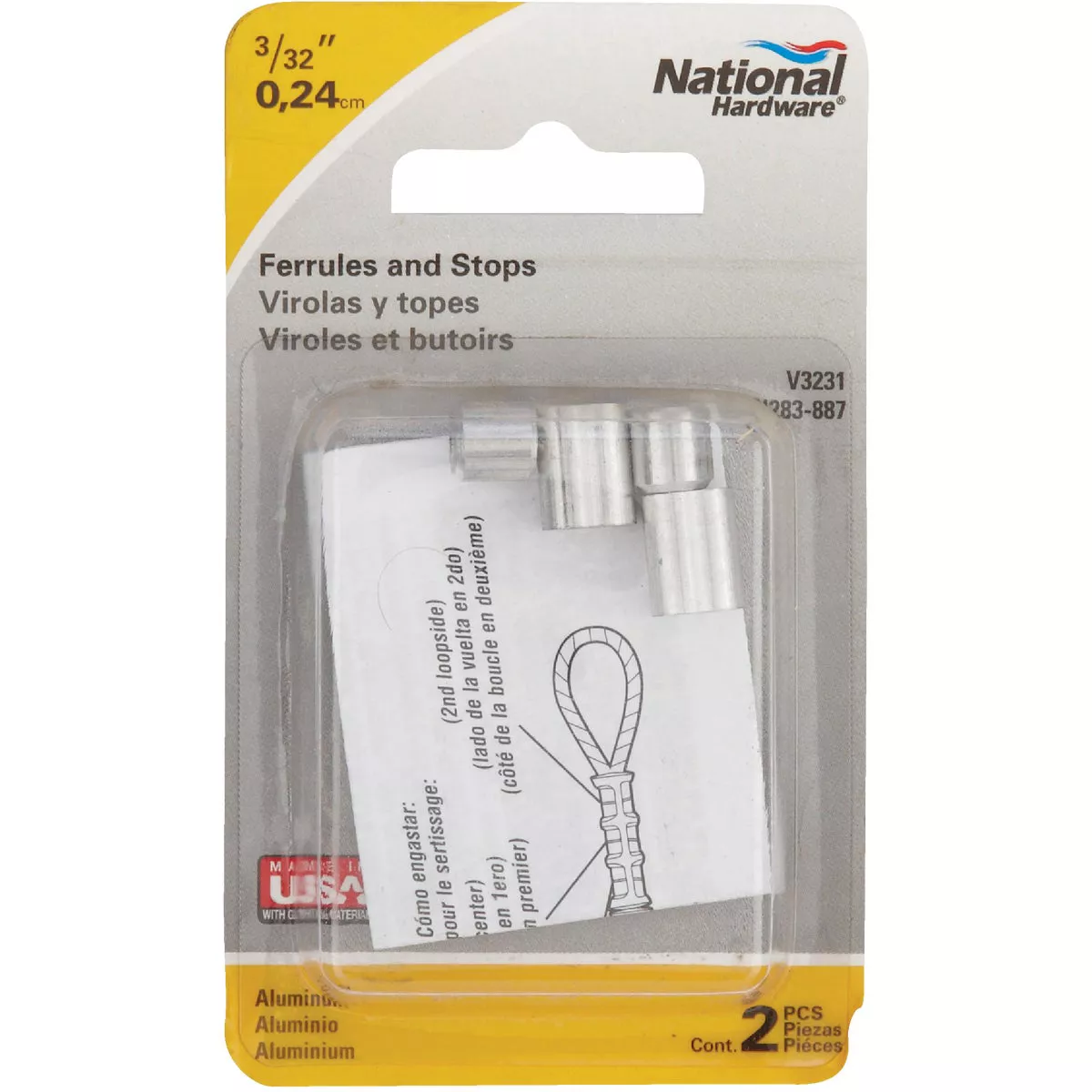 Prime-Line Cable Ferrules and Stops, 3/32", Aluminum - photo 2