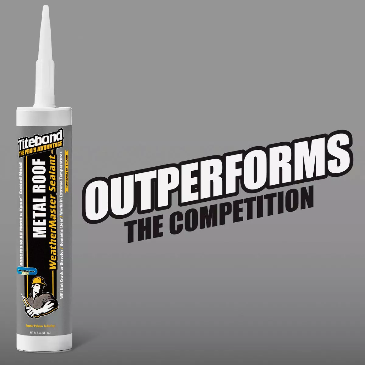 TiteBond Weathermaster 10 Oz. Black Metal Roof Sealant - photo 3