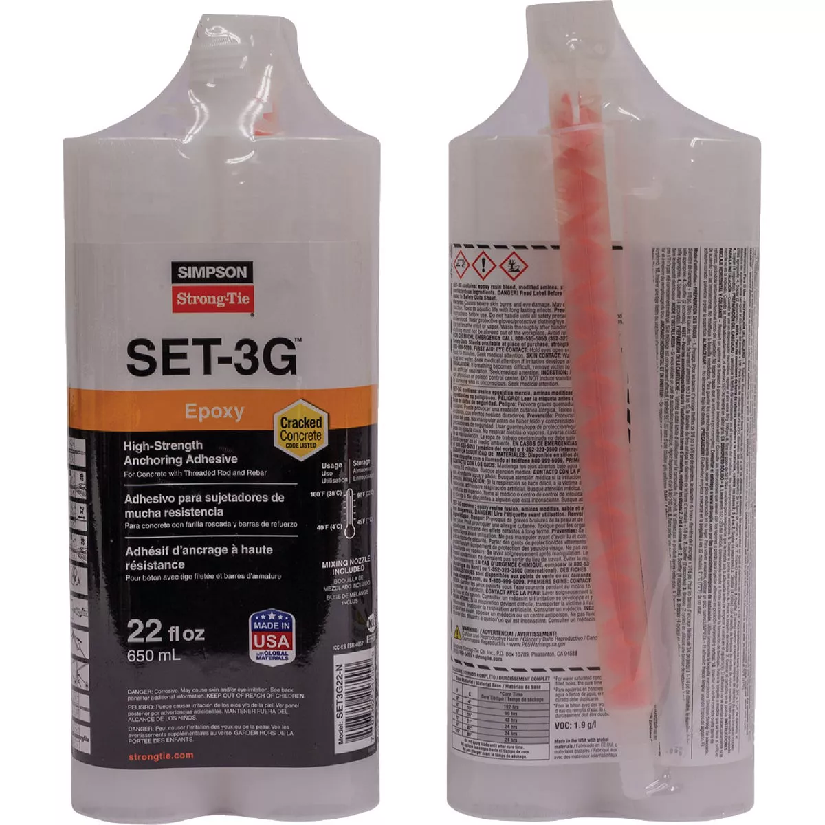 Simpson Strong-Tie 22 Oz. High-Strength Epoxy Adhesive with Nozzle & Extension - photo 3