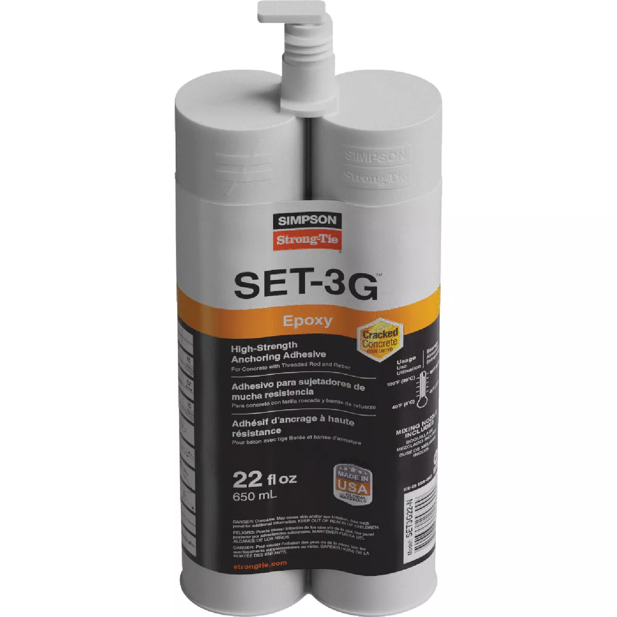 Simpson Strong-Tie 22 Oz. High-Strength Epoxy Adhesive with Nozzle & Extension - photo 2