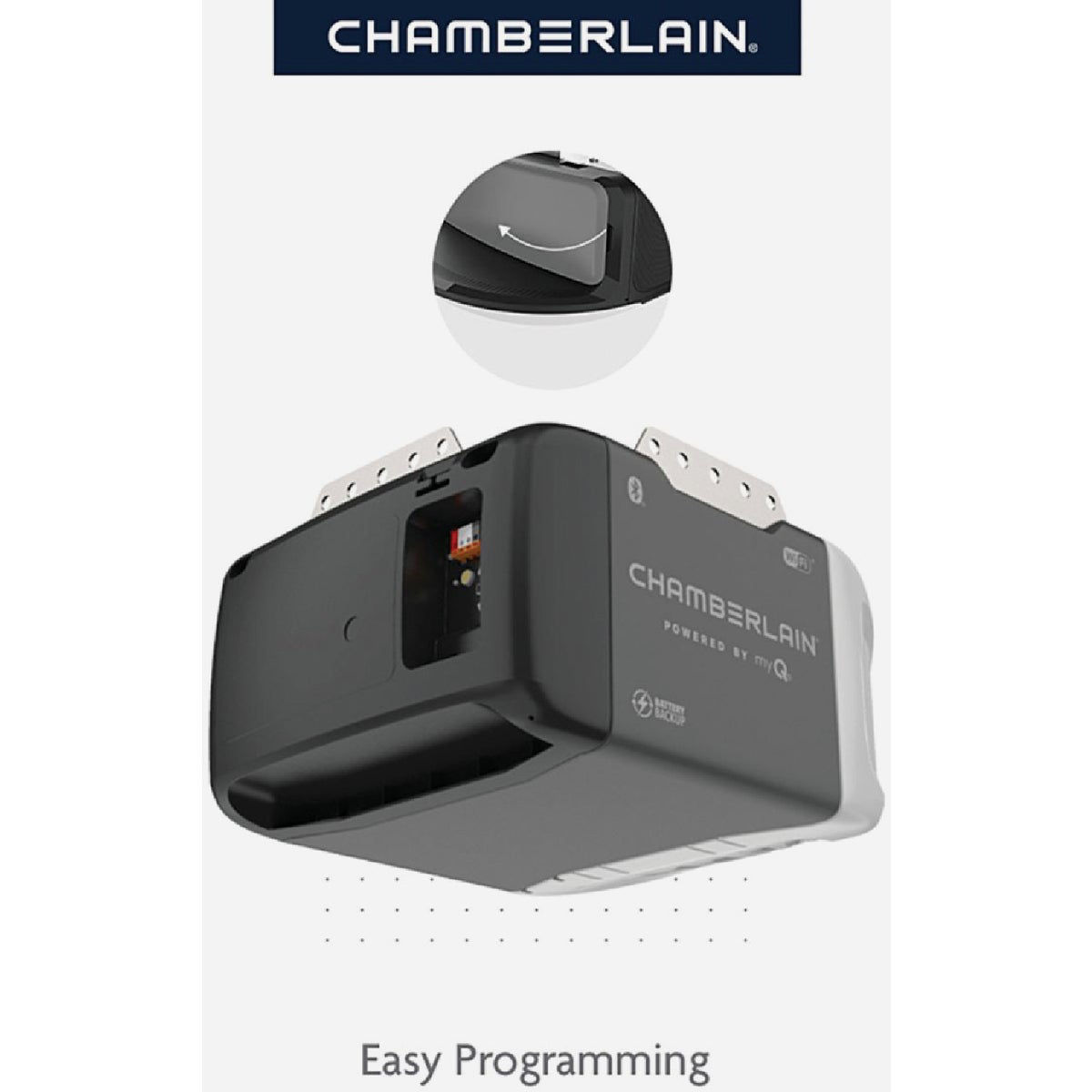 Chamberlain B2212T 1/2 HP myQ Smart Belt Drive Garage Door Opener with
