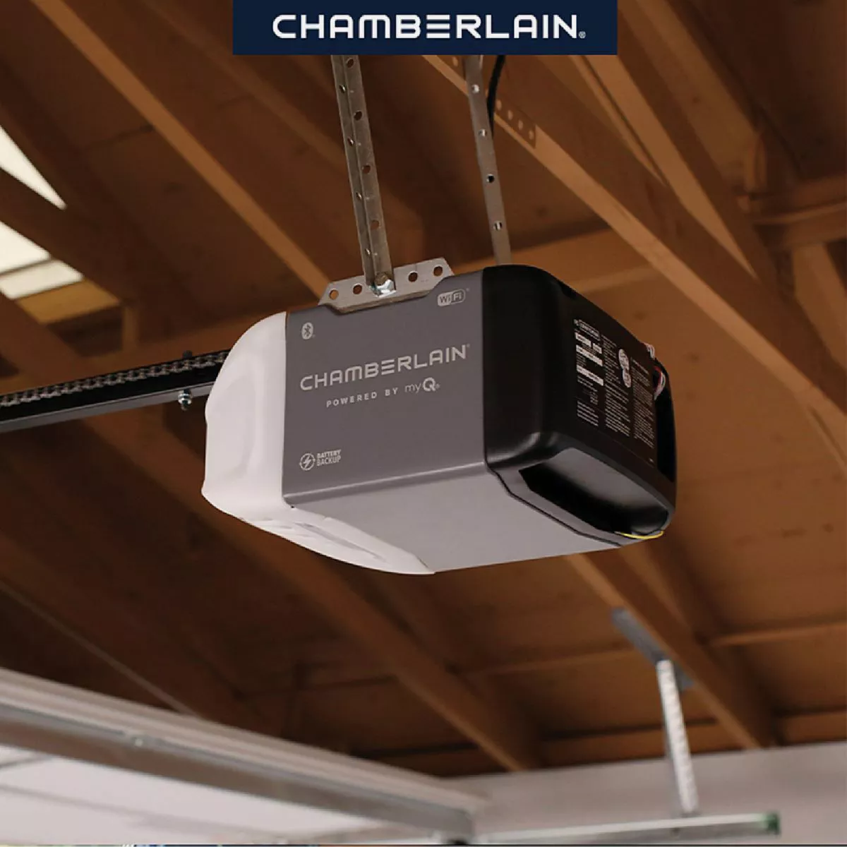 Chamberlain B2212T 1/2 HP myQ Smart Belt Drive Garage Door Opener with WiFi and Battery Backup - photo 6