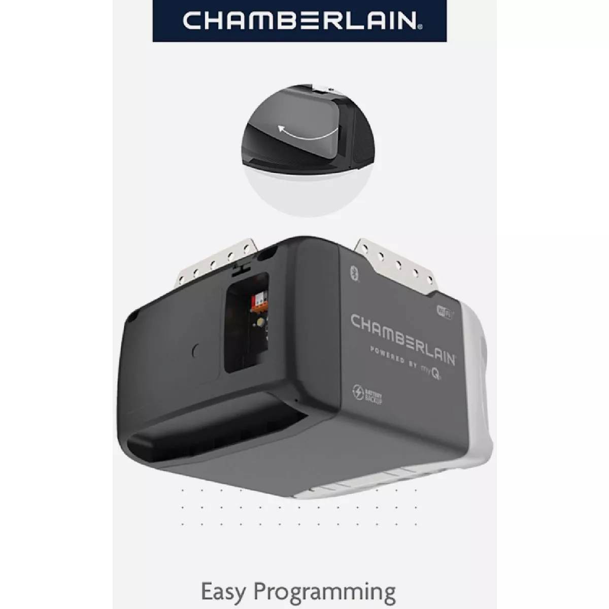 Chamberlain B2212T 1/2 HP myQ Smart Belt Drive Garage Door Opener with WiFi and Battery Backup - photo 2