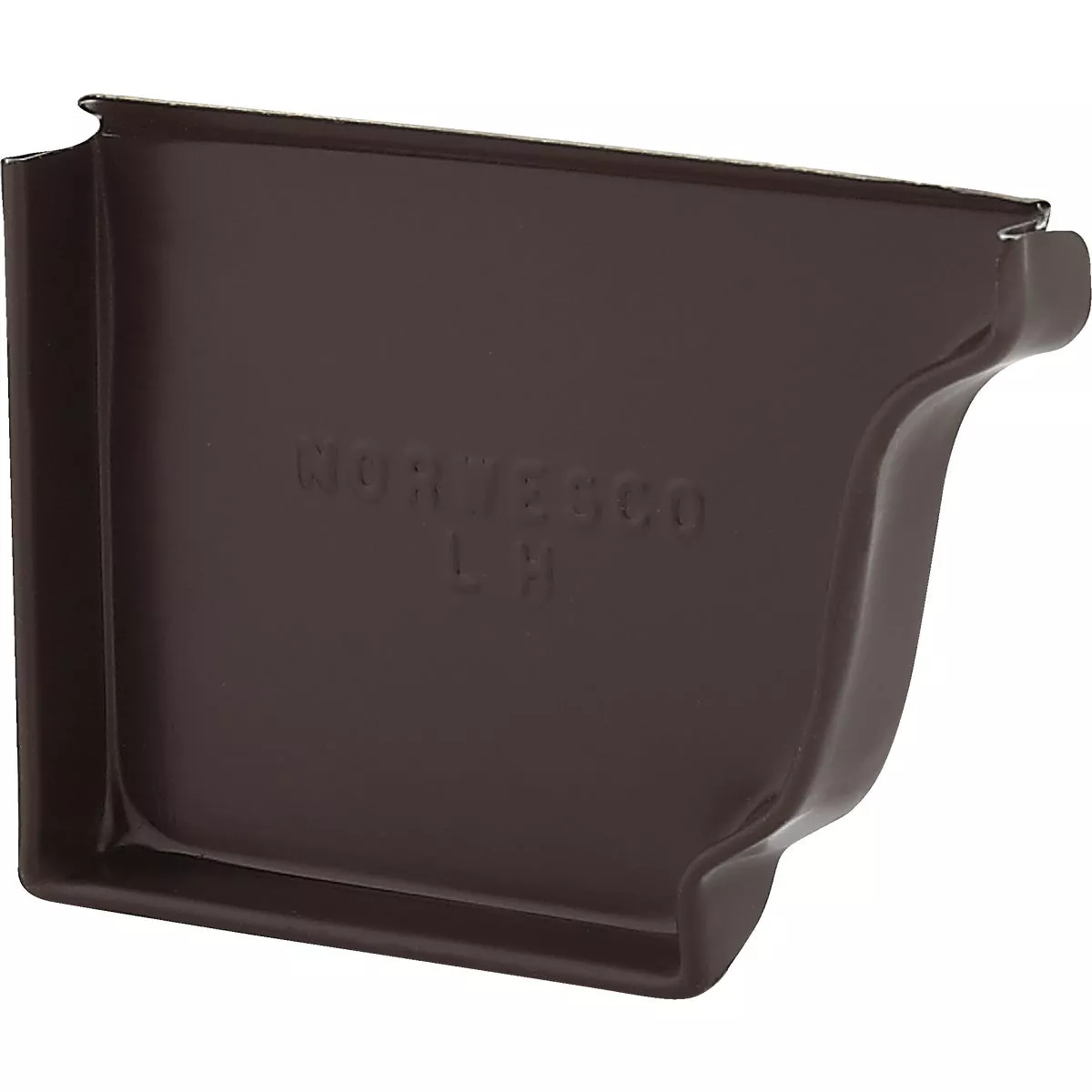 NorWesco 4 In. Galvanized Brown Left Gutter End Cap