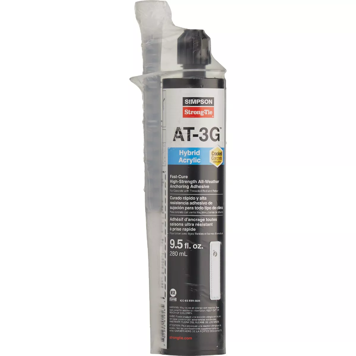 Simpson Strong-Tie 9.5 Oz. High-Strength Acrylic Anchoring Adhesive Cartridge with Nozzle - photo 3