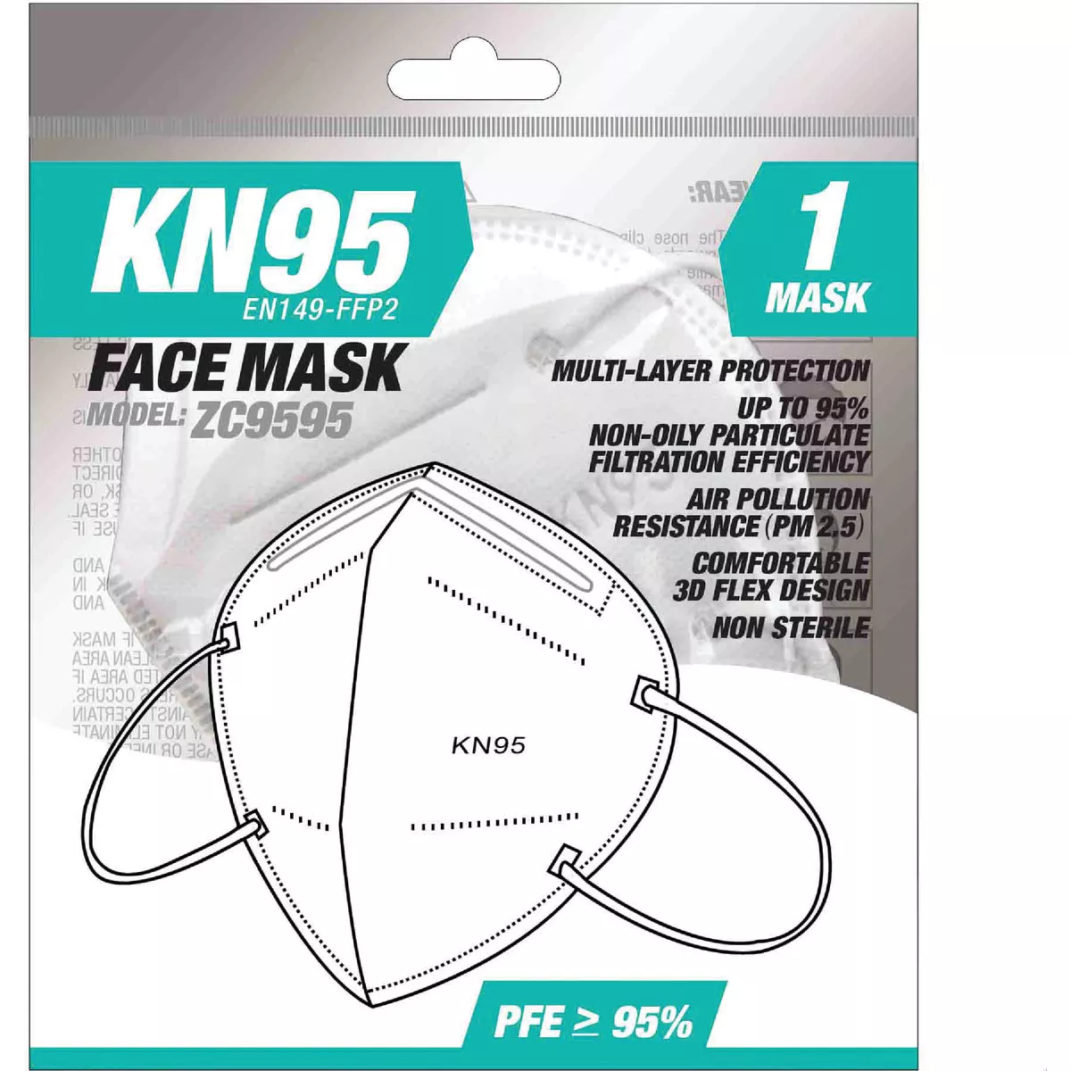 Shawshank LEDz Disposable KN95 Respirator Dust Mask