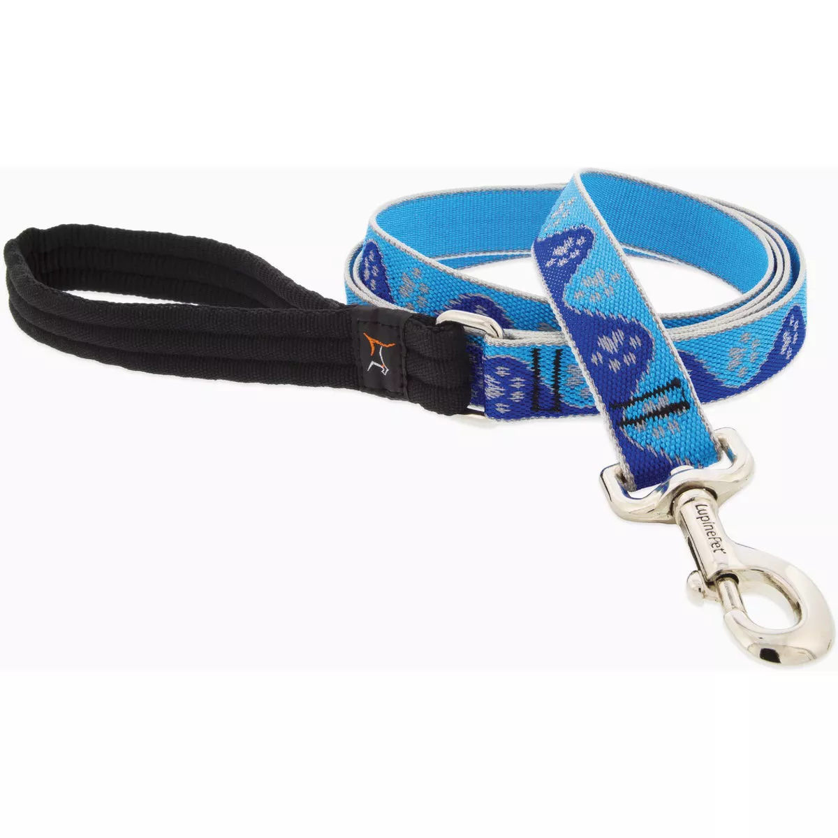 Lupine 1 In. x 6 Ft. Reflective Medium Dog Blue Paw Dog Leash