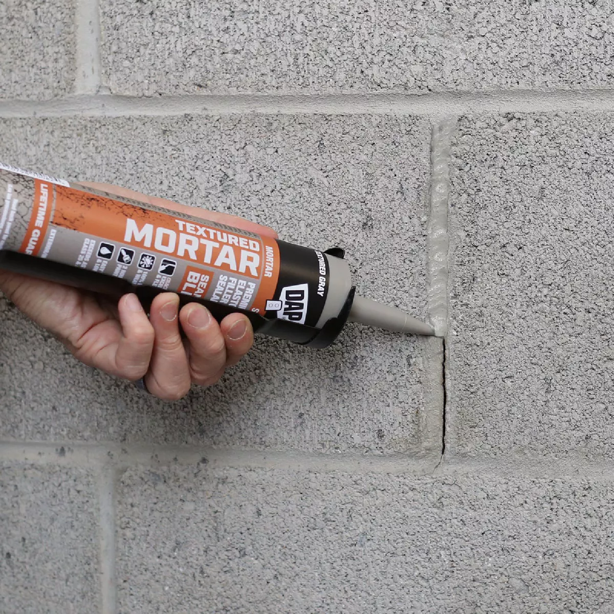 DAP Textured Mortar 10.1 Oz. Gray Premium Elastomeric Filler & Sealant - photo 2