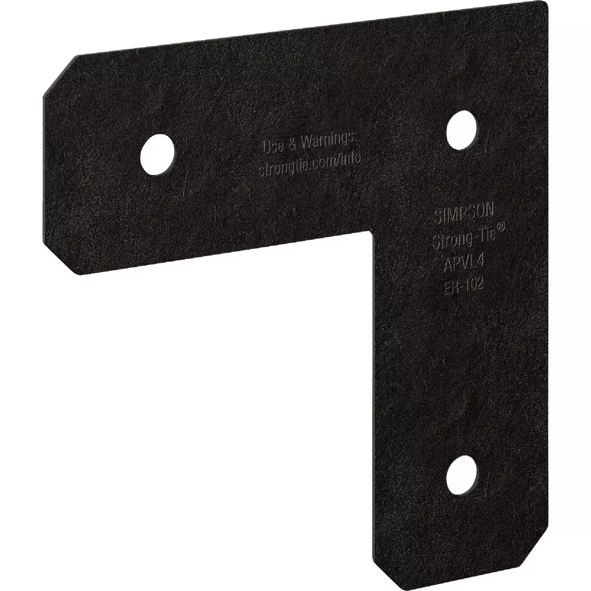 Simpson Strong-Tie Outdoor Accents Avant Collection 4 In. x 4 In. ZMAX Black Powder-Coated L Strap