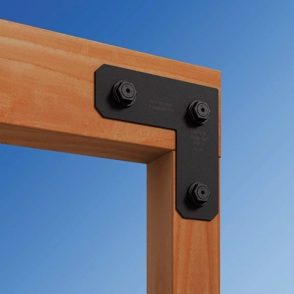 Simpson Strong-Tie Outdoor Accents Avant Collection 4 In. x 4 In. ZMAX Black Powder-Coated L Strap - photo 4