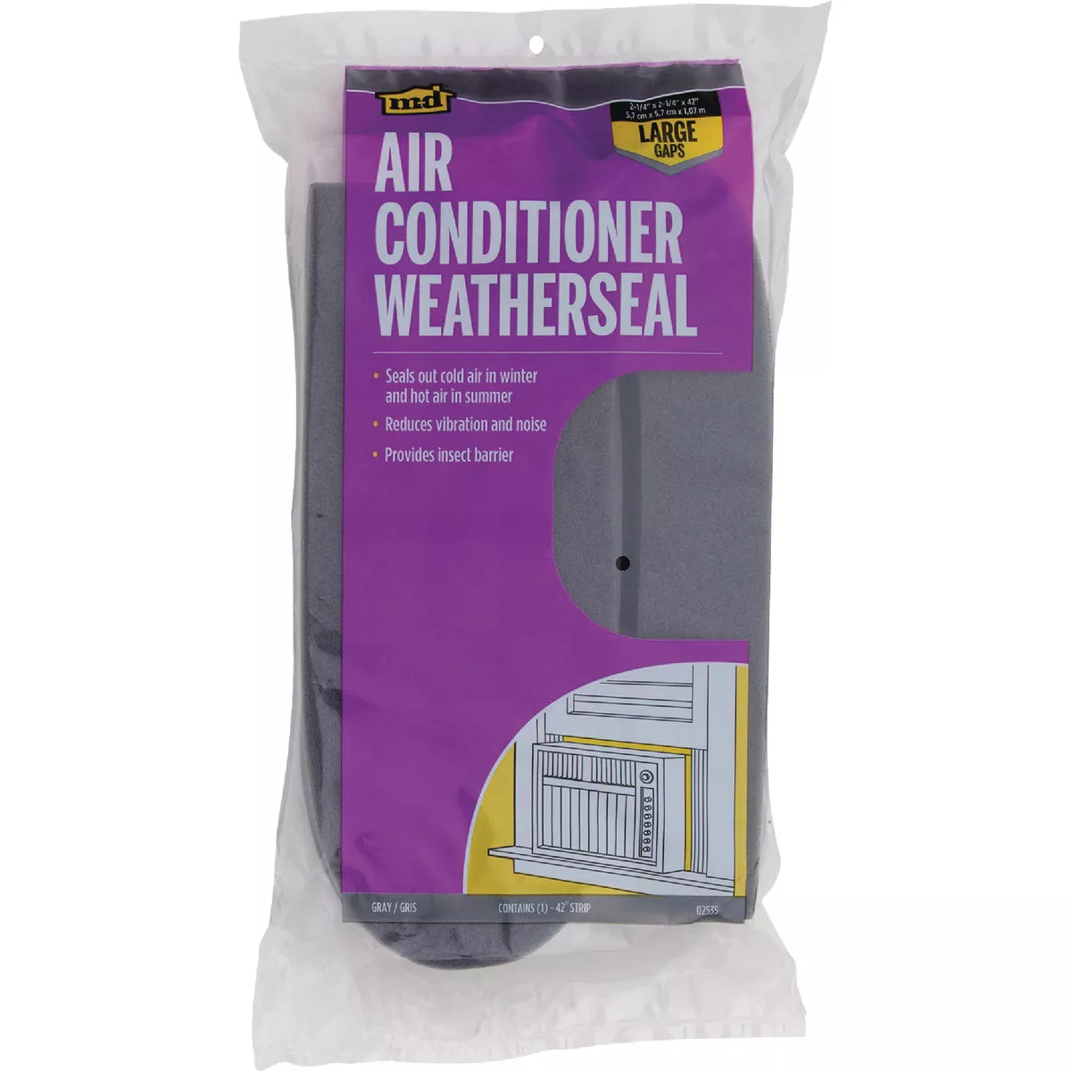 M-D Building Products 2-1/4 In. X 42 In. Gray Air Conditioner Weatherseal for Window Units - photo 2